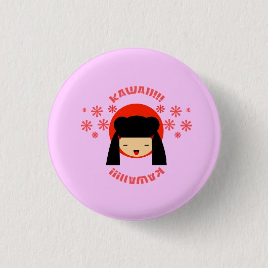 japanisches Mädchen Button (Vorderseite)
