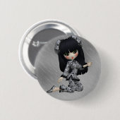Japanisches Mädchen Buttton Button (Vorne & Hinten)