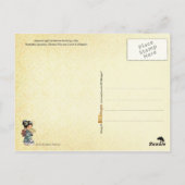 Japanisches Mädchen in Kimono mit einem Ventilator Postkarte (Rückseite)