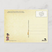 Japanisches Mädchen in Kimono mit Perlenhalskette Postkarte (Rückseite)