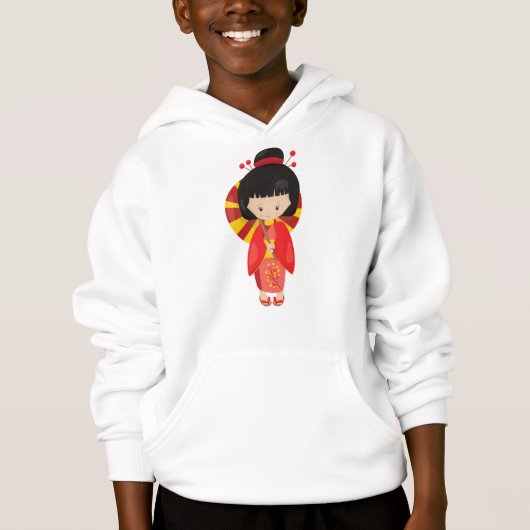 Japanisches Mädchen, Japan, Niedliches Mädchen, Ro Hoodie (Vorderseite)