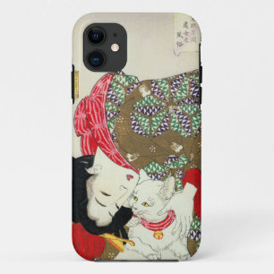 Japanisches Mädchen mit Katze, Tsukioka Yoshitoshi Case-Mate iPhone Hülle