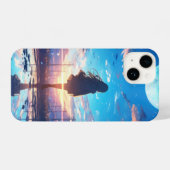 Japanisches Mädchen mitten im Wasser. iPhone Hülle (Rückseite (Horizontal))