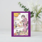 Japanisches Mädchen und Dollars Postkarte (Stehend Vorderseite)