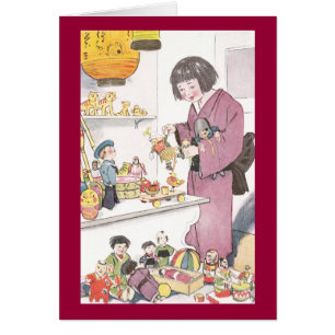 Japanisches Mädchen und Puppen