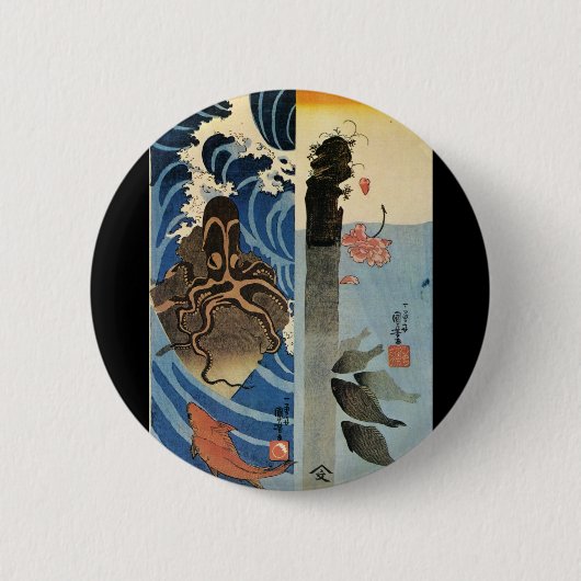 Japanisches malendes C. 1800's Button (Vorderseite)