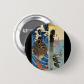 Japanisches malendes C. 1800's Button (Vorne & Hinten)