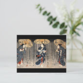 Japanisches malendes C. 1800's Postkarte (Stehend Vorderseite)