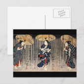 Japanisches malendes C. 1800's Postkarte (Vorne/Hinten)