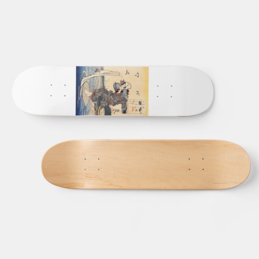 Japanisches malendes C. 1800's Skateboard (Horizontal)