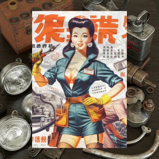 Japanisches Mechanic Girl Seidenpapier