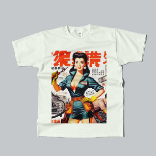 Japanisches Mechanic Girl T-Shirt