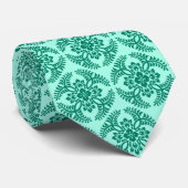 Japanisches Medaillon-Muster, Aqua und Türkis Krawatte (Gerollt)