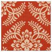 Japanisches Medaillon-Muster, Mandarine Stoff (Nahaufnahme)