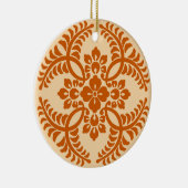 Japanisches Medallion Muster, Mandarin Orange Keramik Ornament (Rechts)
