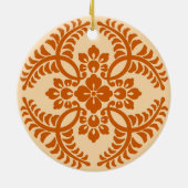 Japanisches Medallion Muster, Mandarin Orange Keramik Ornament (Hinten)