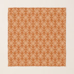 Japanisches Medallion Muster, Mandarin Orange Schal<br><div class="desc">Quadratischer Schal in einem klassischen japanischen Kimono-Muster aus stilisierten,  viereckigen Medaillons aus Blätter und Blume in Pastellorange auf einem tiefmandarinen orangen Hintergrund</div>