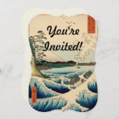 Japanisches Meer von Satta Hiroshige Kunst Einladung (Vorne/Hinten)