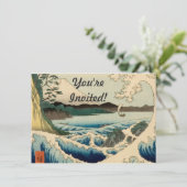 Japanisches Meer von Satta Hiroshige Kunst Einladung (Stehend Vorderseite)