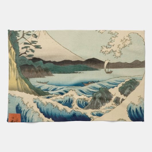 Japanisches Meer von Satta Hiroshige Kunst Geschirrtuch (Horizontal)