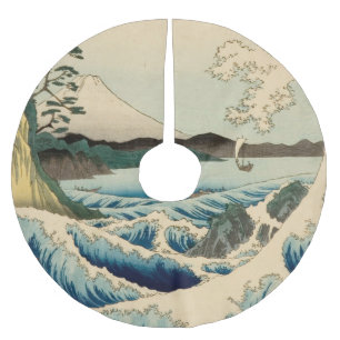 Japanisches Meer von Satta Hiroshige Kunst Polyester Weihnachtsbaumdecke