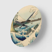 Japanisches Meer von Satta Hiroshige Kunst Runde Wanduhr (Winkel)