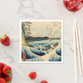 Japanisches Meer von Satta Hiroshige Kunst Serviette (Beispiel)