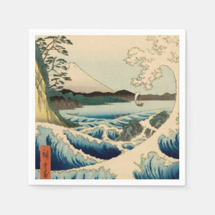 Japanisches Meer von Satta Hiroshige Kunst Serviette