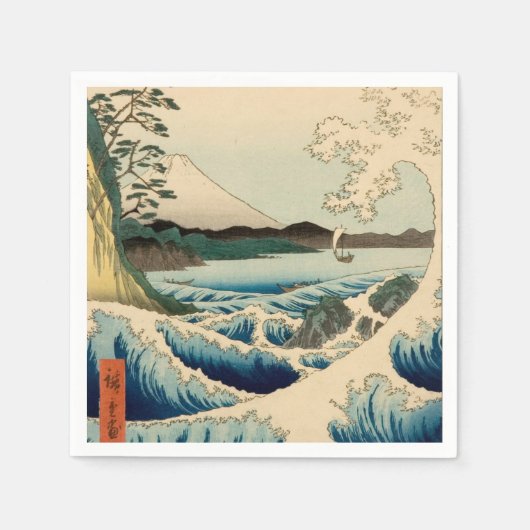 Japanisches Meer von Satta Hiroshige Kunst Serviette (Vorderseite)