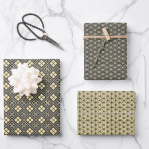 Japanisches Mischmuster Geschenkpapier Set