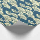 Japanisches mit Blumenmuster der Türkisgoldfolie Geschenkpapier (Ecke)