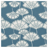 Japanisches mit Blumenmuster des dunklen Türkises Stoff (Nahaufnahme)
