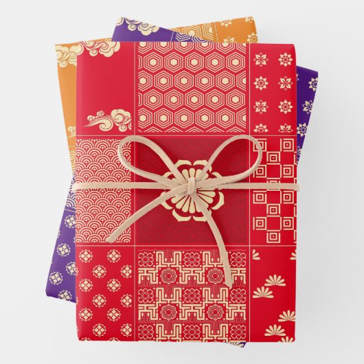 Japanisches Mix-Muster Geschenkpapier Set (Beispiel)