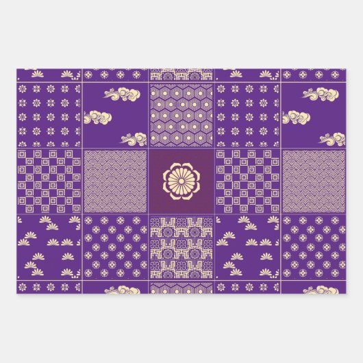 Japanisches Mix-Muster Geschenkpapier Set (Vorderseite)