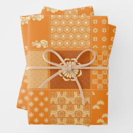 Japanisches Mix-Muster Geschenkpapier Set