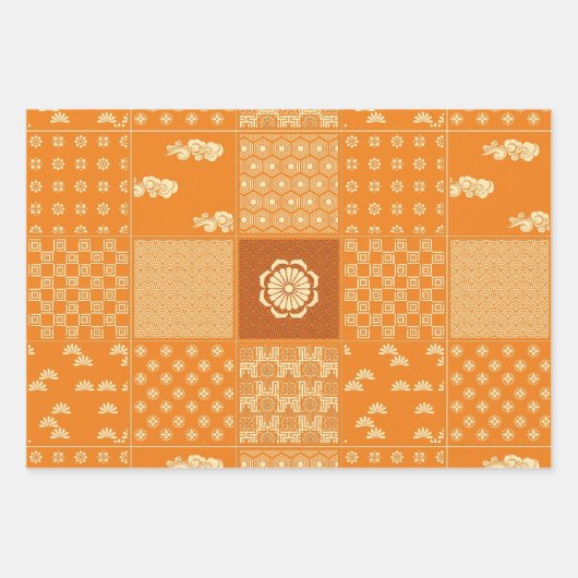 Japanisches Mix-Muster Geschenkpapier Set (Vorderseite)