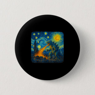 Japanisches Monster Kaiju Starry Night Van Gogh Ge Button