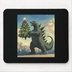 Japanisches Monster Kaiju trägt Weihnachtsbaum  Mousepad