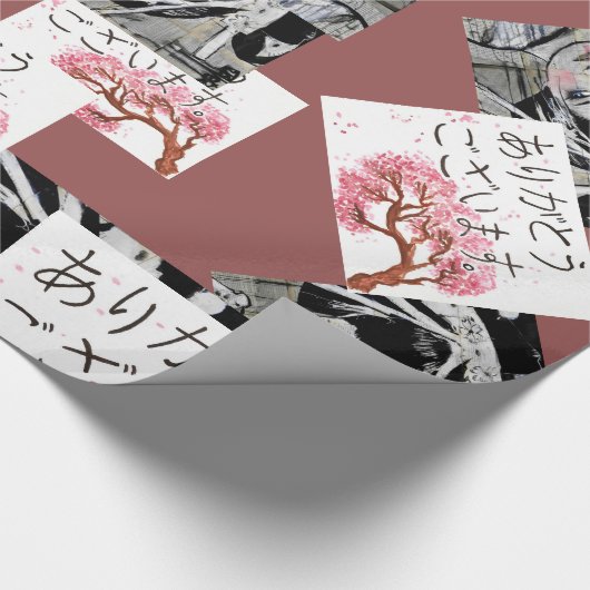 Japanisches Motiv-Packpapier Geschenkpapier (Ecke)