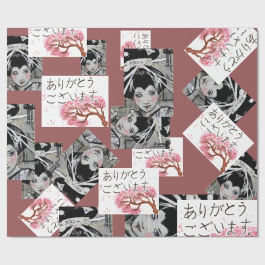 Japanisches Motiv-Packpapier Geschenkpapier (Flach)