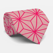 Japanisches Motiv Pink Neck Tie Krawatte (Gerollt)