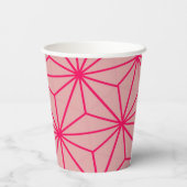 Japanisches Motiv Pink Paper Cups Pappbecher (Rückseite)