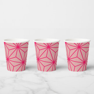 Japanisches Motiv Pink Paper Cups Pappbecher