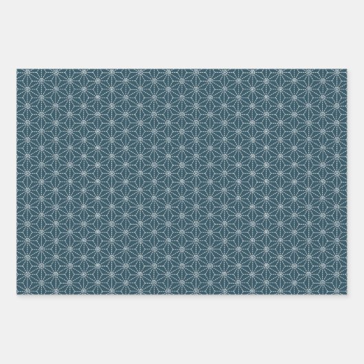 Japanisches Muster 3 Papierblätter Geschenkpapier Set (Vorderseite 2)