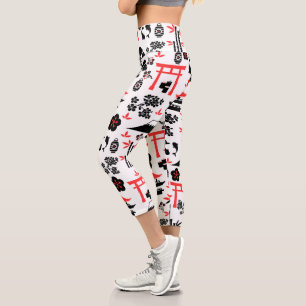 Japanisches Muster Capri Leggings