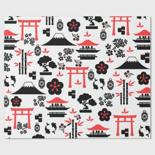 Japanisches Muster Geschenkpapier (Flach)