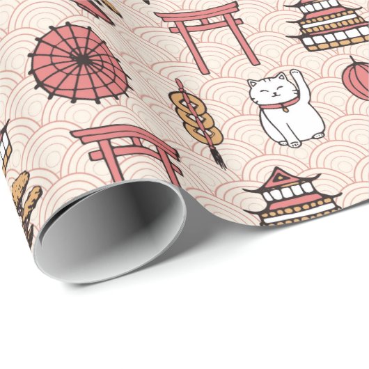 Japanisches Muster Geschenkpapier (Rolleneckpunkt)