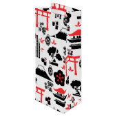 Japanisches Muster Geschenktüte Für Weinflaschen (Rückseite Schrägansicht)