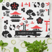 Japanisches Muster Geschirrtuch (Gefaltet)