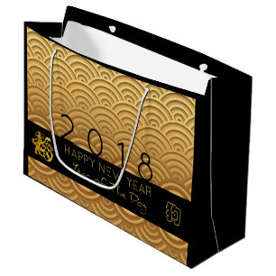 Japanisches Muster Gold Dog Jahr 2018 L Geschenkta Große Geschenktüte